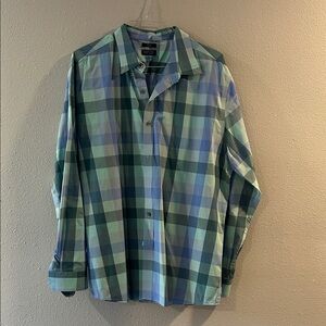 Made Cam Newton Men's Checkered Green and Blue Shirt